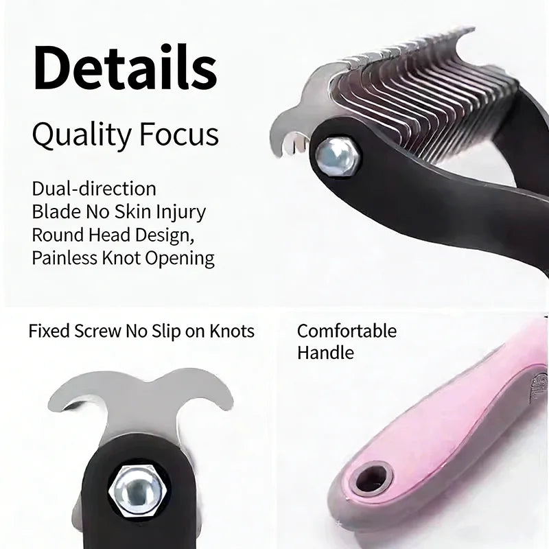 Double Sided Pet Grooming Comb Stainless Steel Dematting