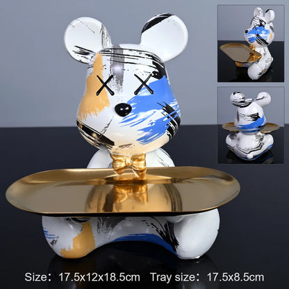 Colorful Bear Statues and Sculptures Butler Figure Ornaments