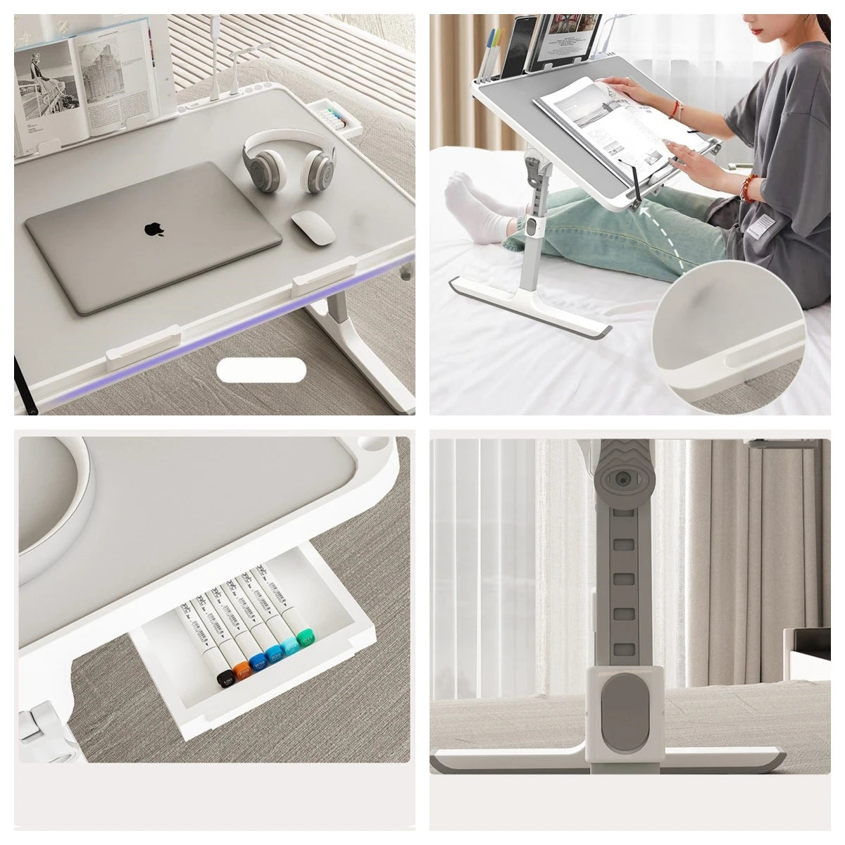 Adjustable Laptop Bed Tray Table Portable Standing Desk