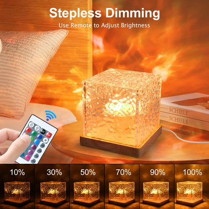 LED Water Ripples Lamp Galaxy Projector Night Light with Remote Control