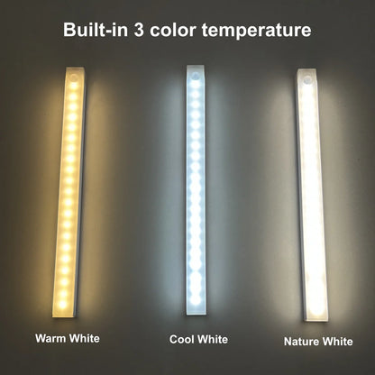 Motion Sensor LED Bar Light USB Type C Rechargeable Induction