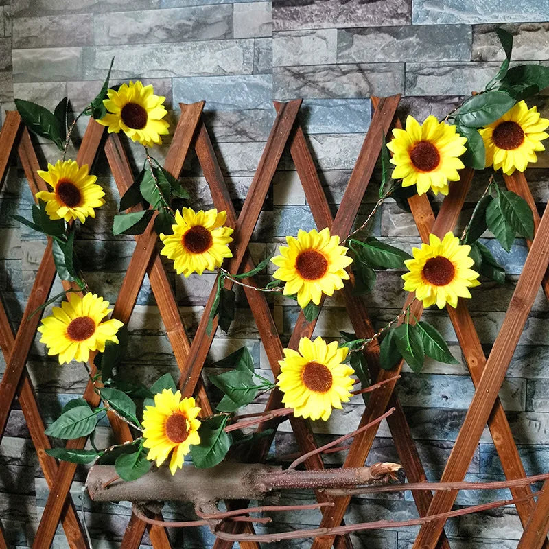 Solar Powered Sunflower Rose String Lights Artificial
