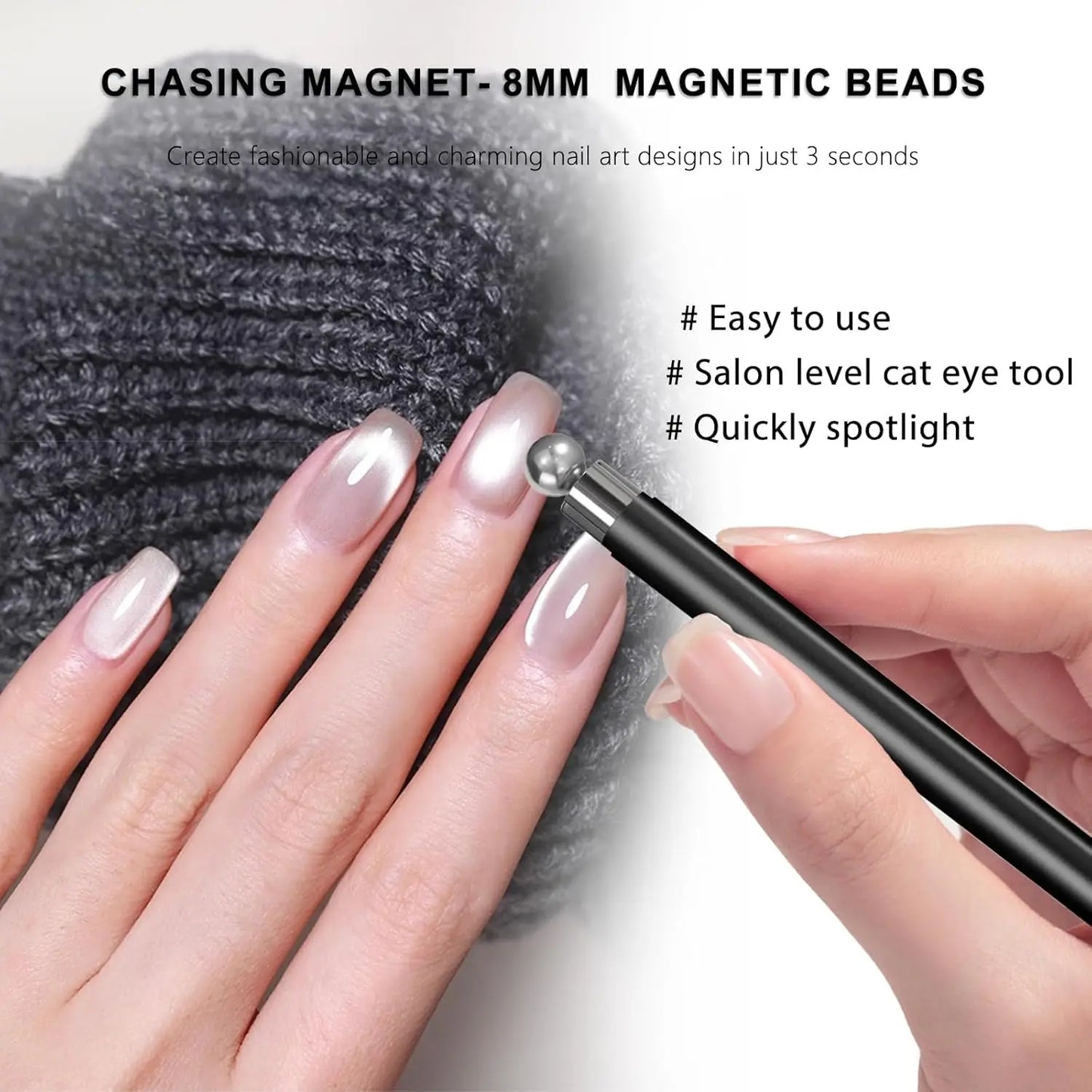 3 In 1 Dual Headed Cat Eye Nail Art Magnetic Stick