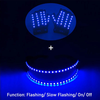 1set Luminous Glowing Glasses and Gloves Remote Control