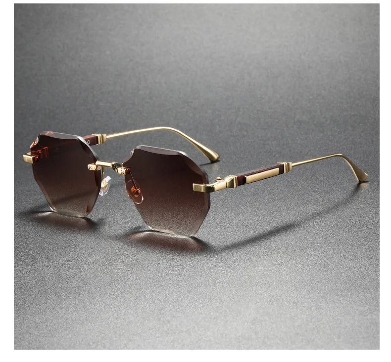 Man Woman Sunnies Fashion Unisex Rimless Sunglasses