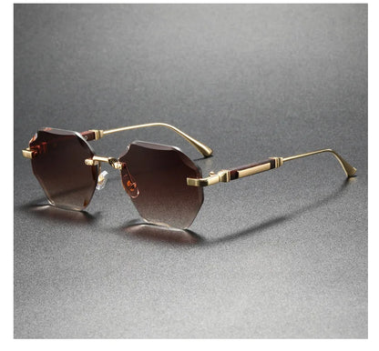 Man Woman Sunnies Fashion Unisex Rimless Sunglasses