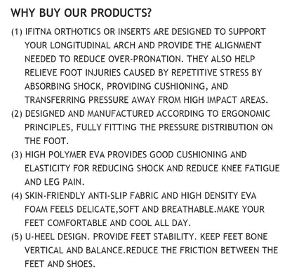 IFITNA Flat Feet Orthopedic Insoles Arch Support