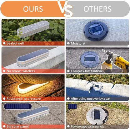 4 Pack Solar Deck Lights Outdoor Step Lights