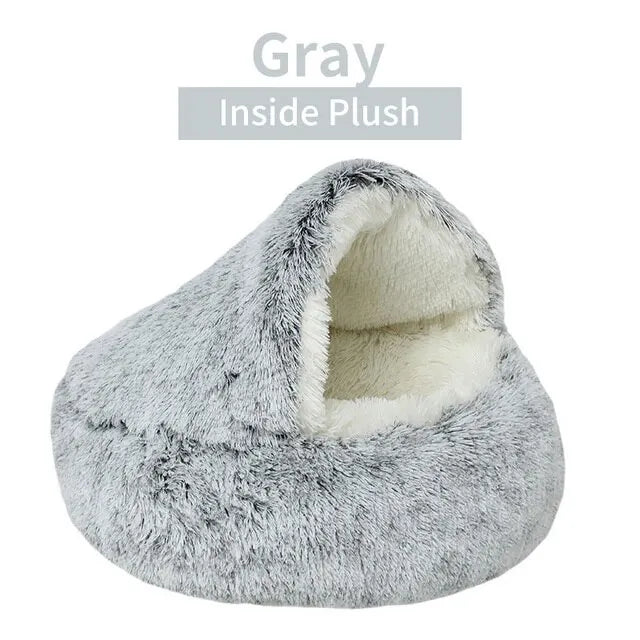 Soft Plush Pet Bed with Cover Round Cat Bed Mattress