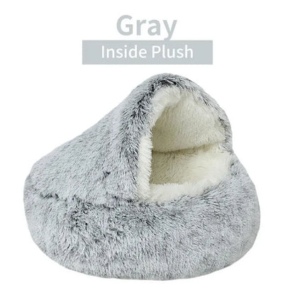 Soft Plush Pet Bed with Cover Round Cat Bed Mattress