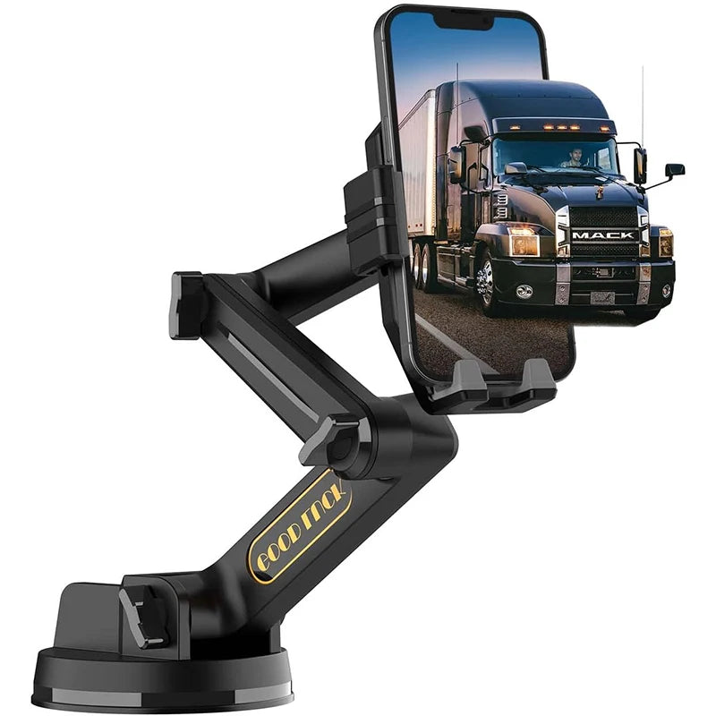 Black Car Phone Mount Holder Adjustable Height Suction Cup