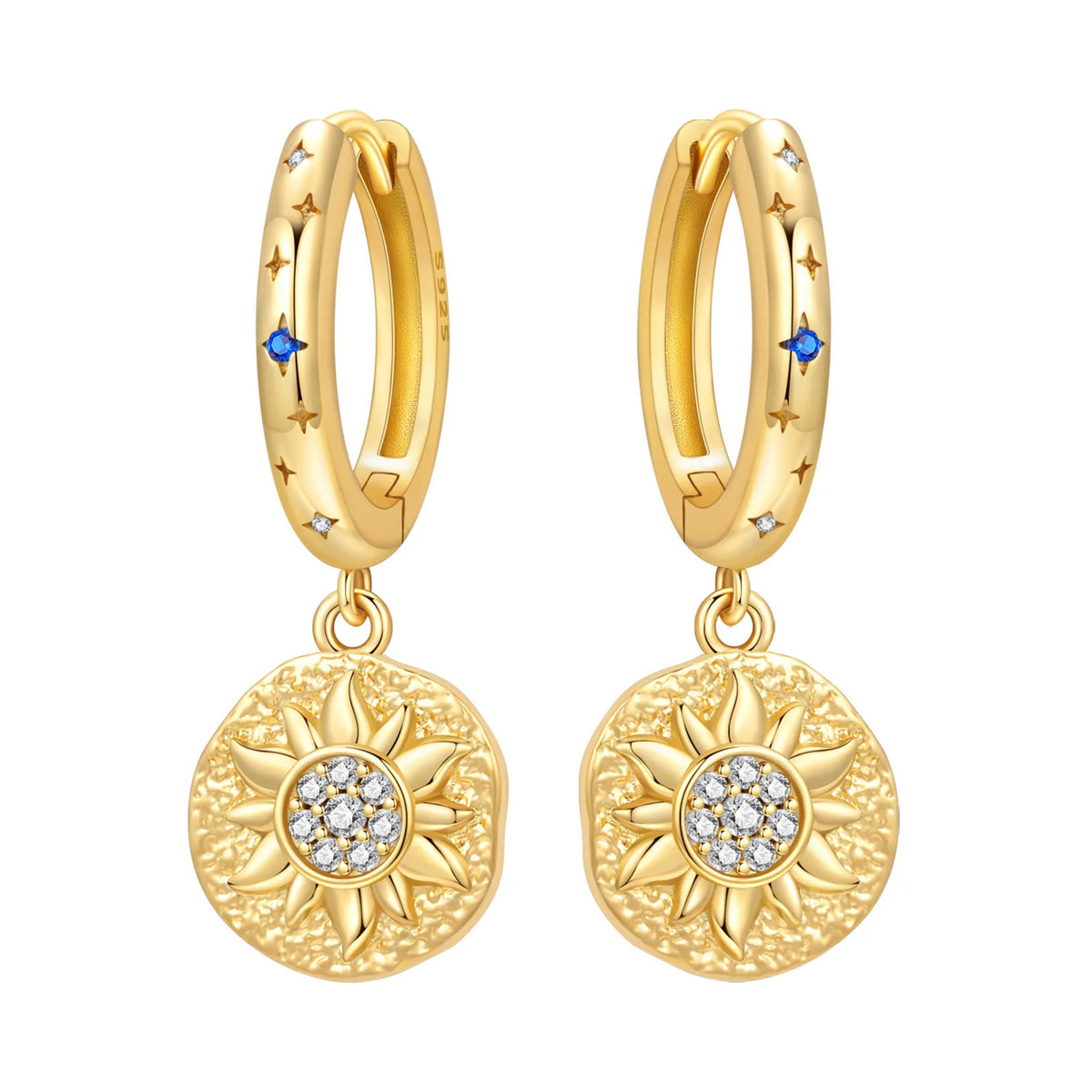 New 925 Sterling Silver 18K Gold Plated Cherry Blossom Butterfly
