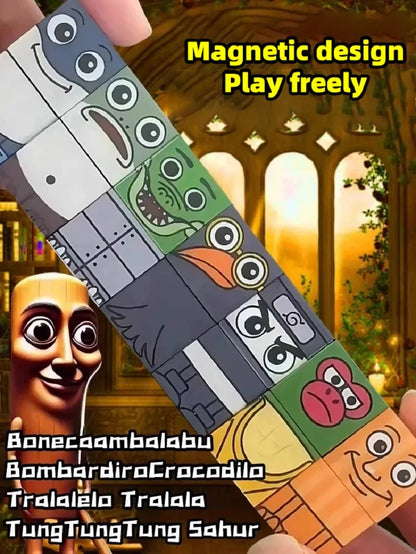 AI character magnetic building blocks Tung Tung tung sahur