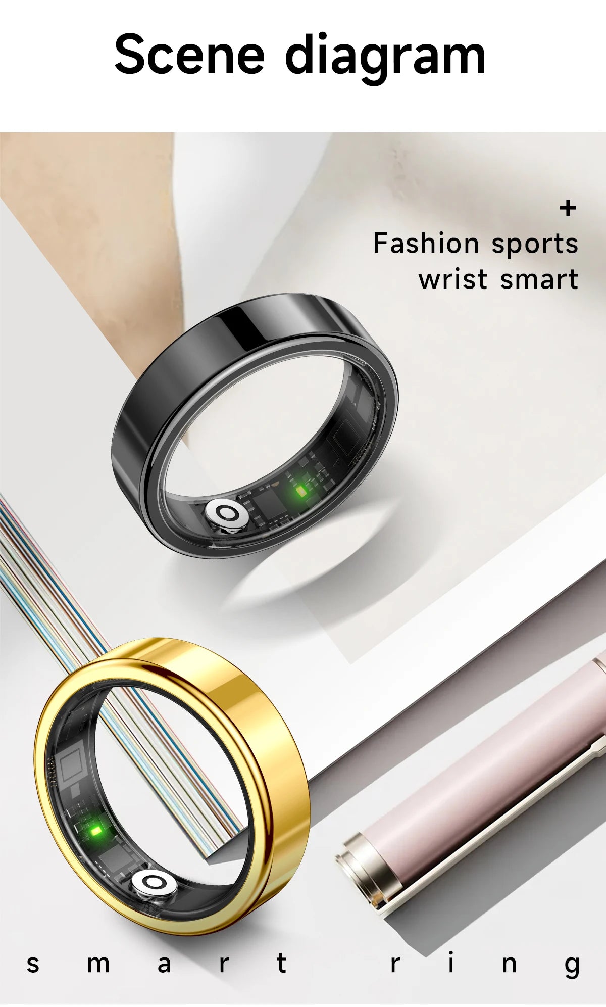New Smart Ring Heart Rate Blood Pressure Sleep Monitoring