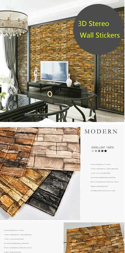 3D Self-Adhesive Wallpaper 70cm*1/5/10m Continuous Waterproof