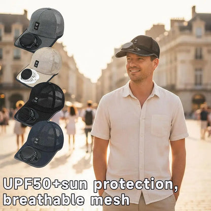 Breathable Sunhat with Solar Fan Sun Block Baseball Hat