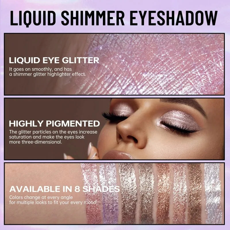Pearly Liquid Eyeshadow Natural Smokey Silver Shimmer