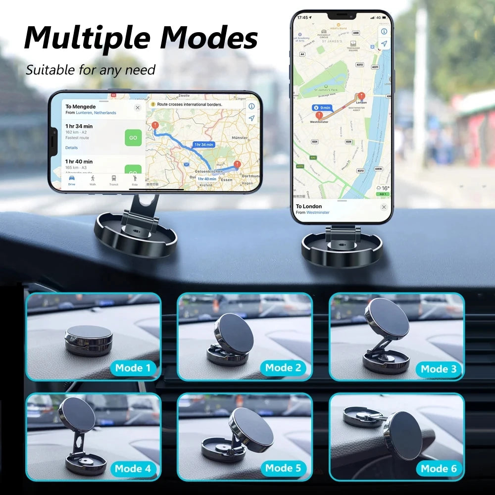 Round Folding Magnetic Car Holder 360 Degree Rotatable Bracket