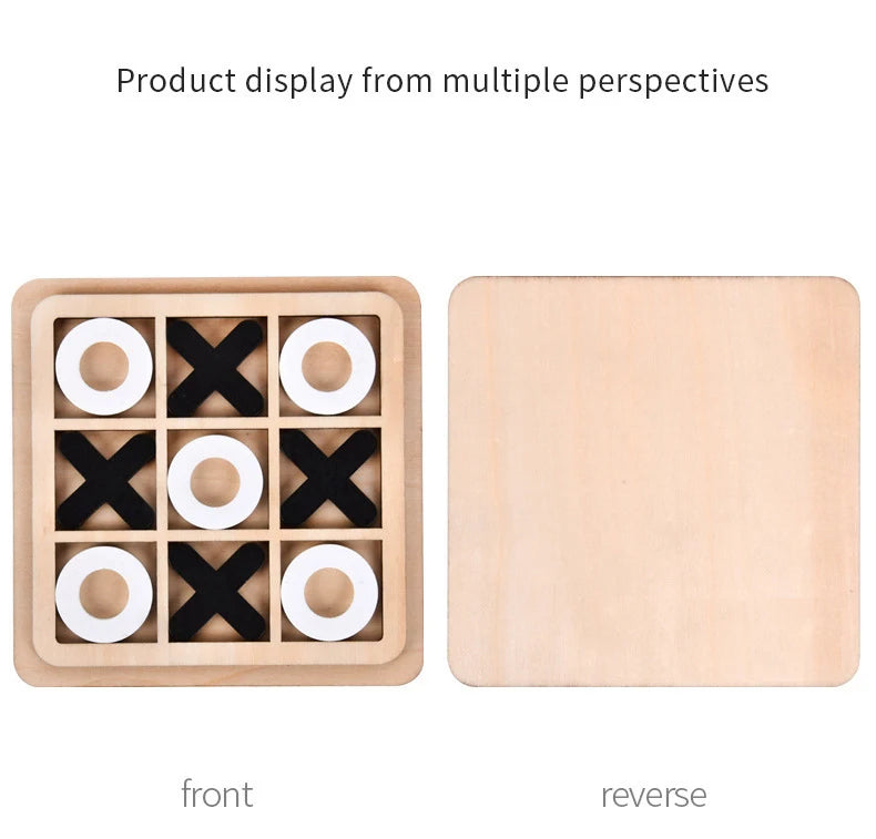 Montessori Chess Play Wooden Jigsaw Toy Game Interaction