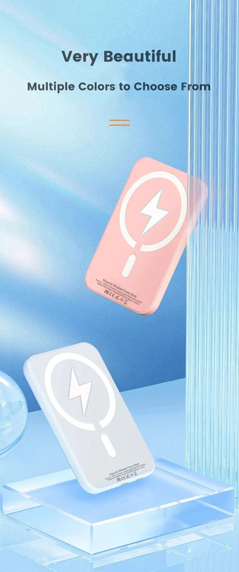 20000mAh Magnetic Power Bank Wireless PD 22.5W Fast Charger