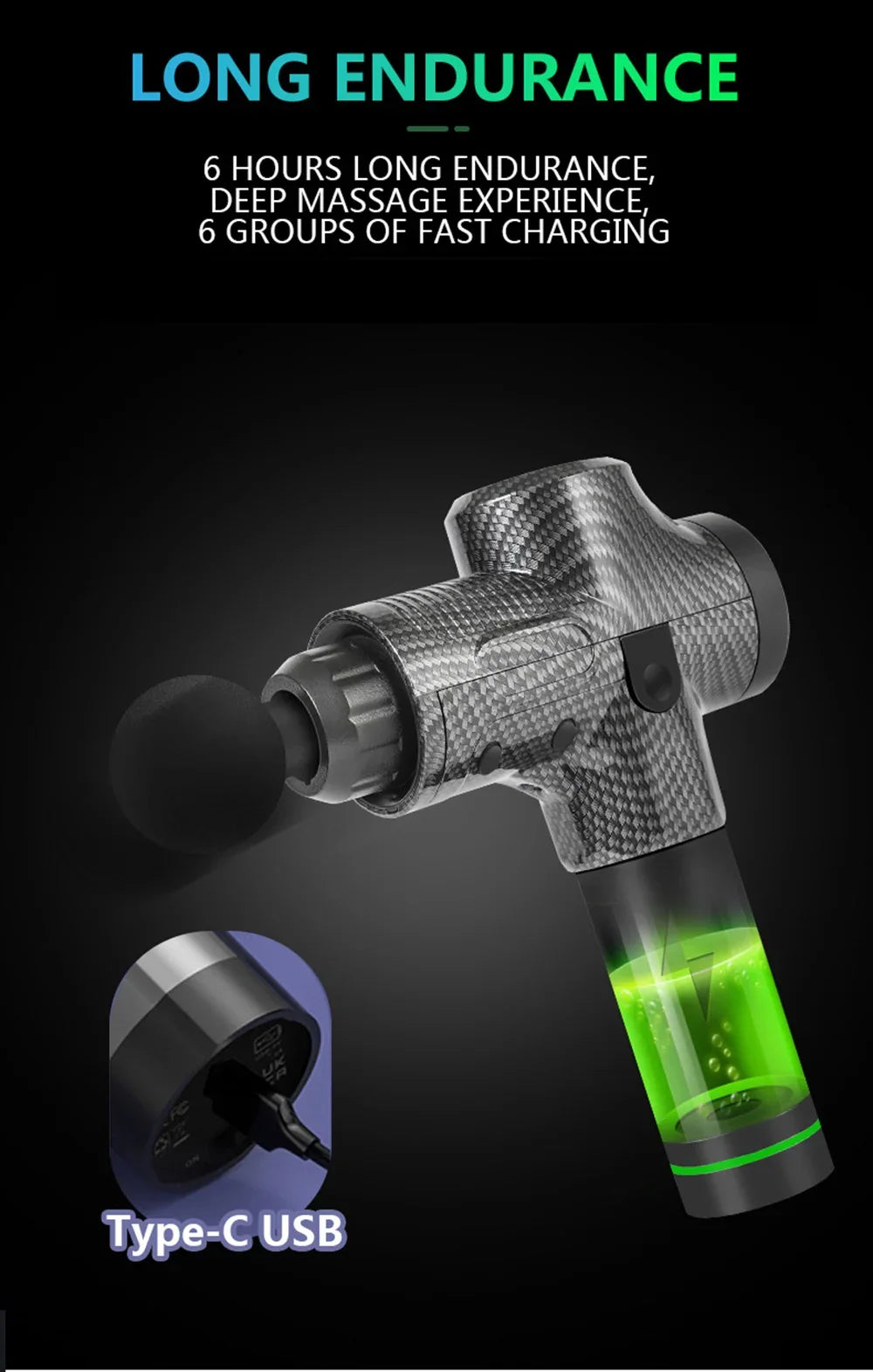 Fascial Massage Gun Electric Percussion Pistol Massager
