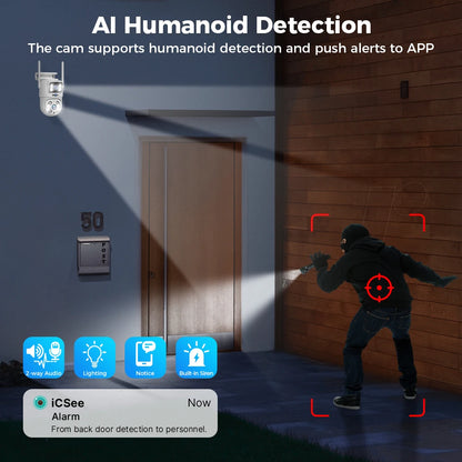 Hiseeu 4K 8MP Wifi Surveillance Camera Dual Lens