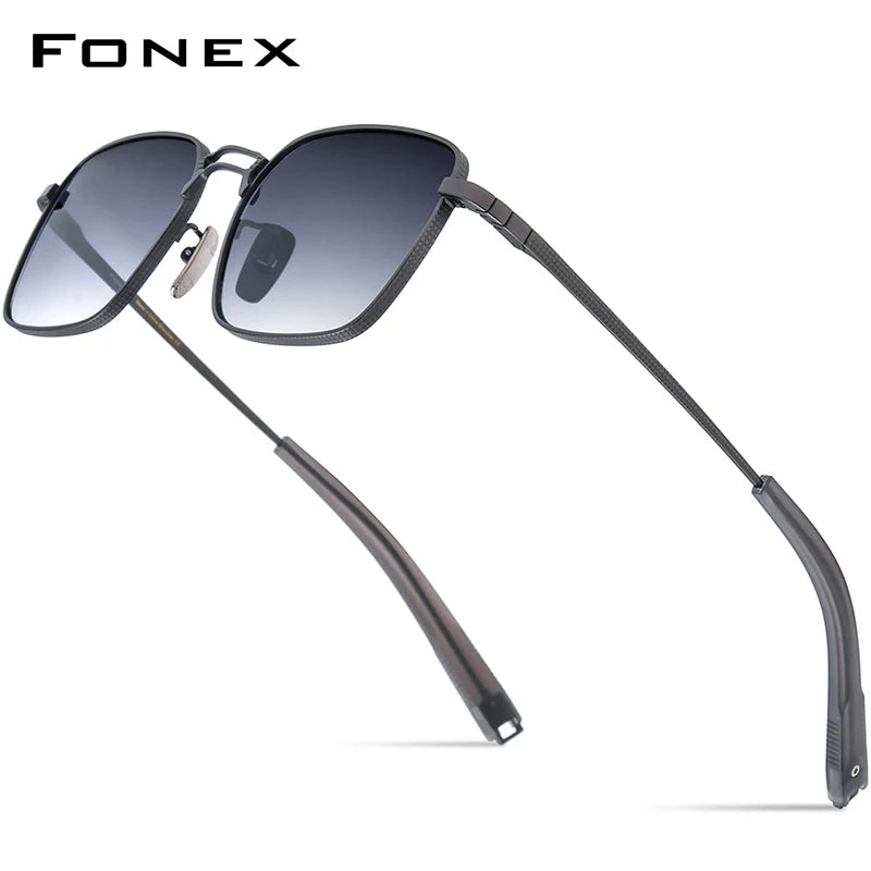 FONEX Titanium Sunglasses Men Famous Brand Design