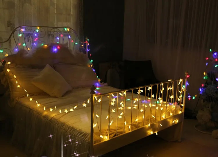 1.5M/3M/6M/10M 80Leds Star String Lights Christmas Garland