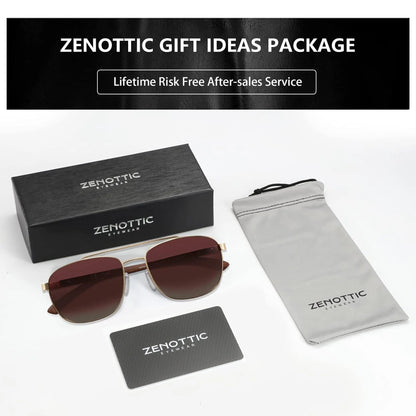 ZENOTTIC Trend Wood Polarized Sunglasses for Men