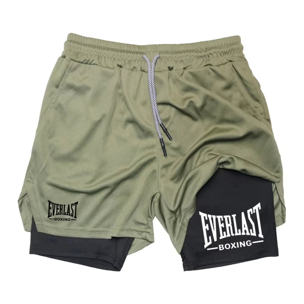 Men's Compression Gym Shorts EVERLAST Printed Sports