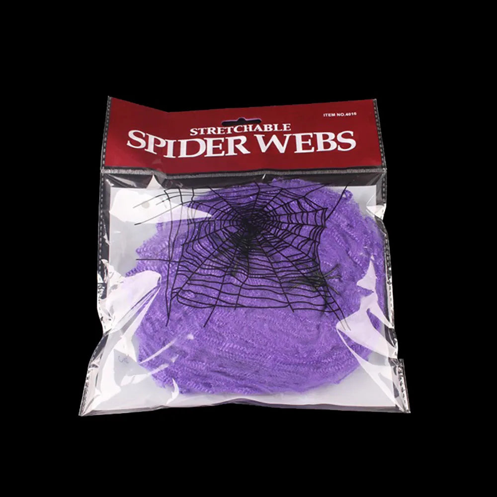 Halloween Decoration Spider Web,Artificial Cobweb,Stretchy Cobweb With Spider
