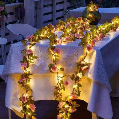 Solar Powered Sunflower Rose String Lights Artificial