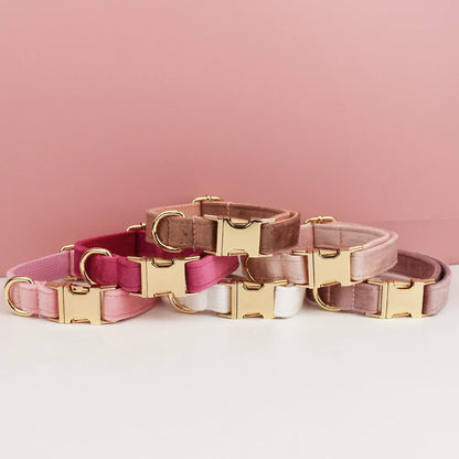 Velvet Collar Free Engrave Dog Collar Leash Dog Collars