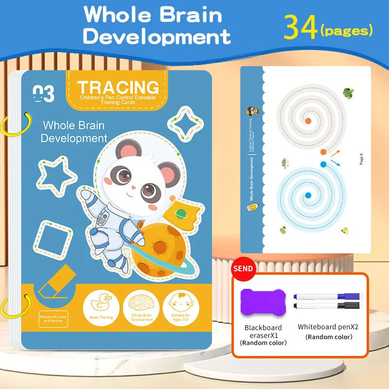 34-Page Children's Reusable Workbook Set