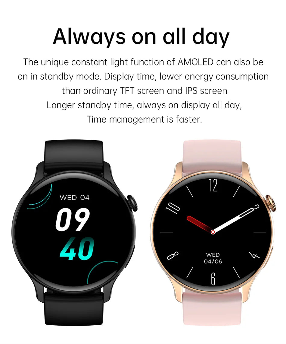 NFC Smart Watch Amoled HD GPS Track Sports Heart Rate
