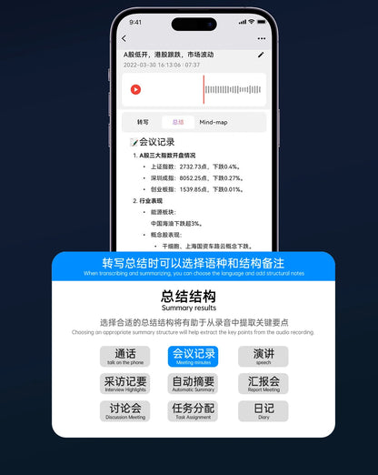 AI Voice Recorder Min Magnetic Powerd ChatGPT-4 App