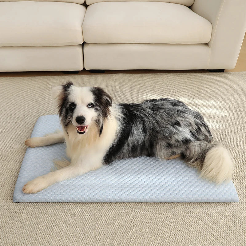 New Summer Ice Silk Cooling Pet Mat Thick Breathable Bed