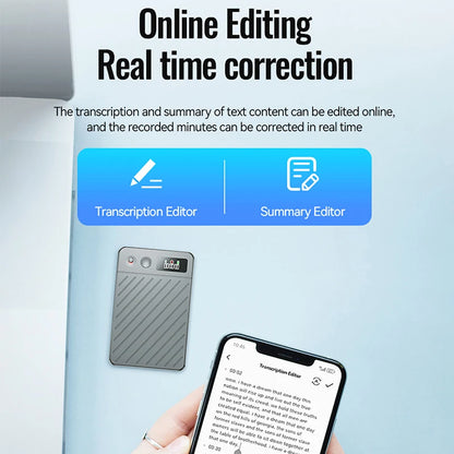 8-256GB AI Voice Recorder with Display Screen Real-Time Transcription