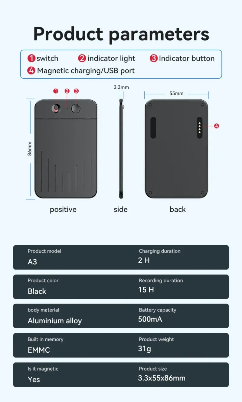 AI Voice Recorder APP Control AI Notetaking Device Transcribe