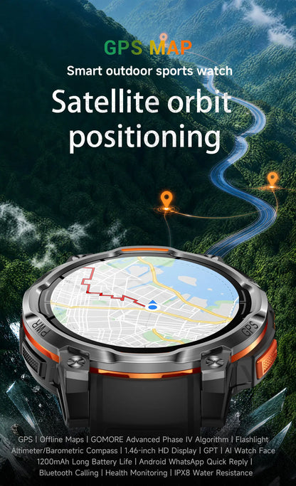 New GPS Map Smart Navigation Watch 1200mAh Battery