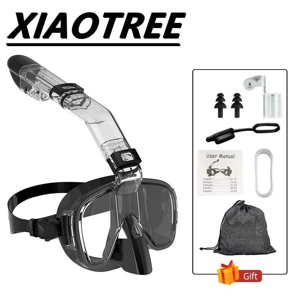 Snorkel and Diving Mask Foldable Anti-Fog Diving Mask Set