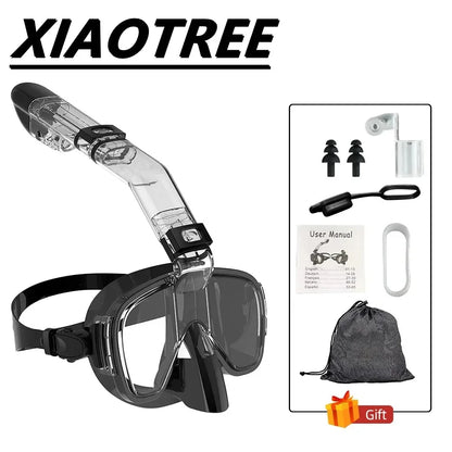 Snorkel and Diving Mask Foldable Anti-Fog Diving Mask Set