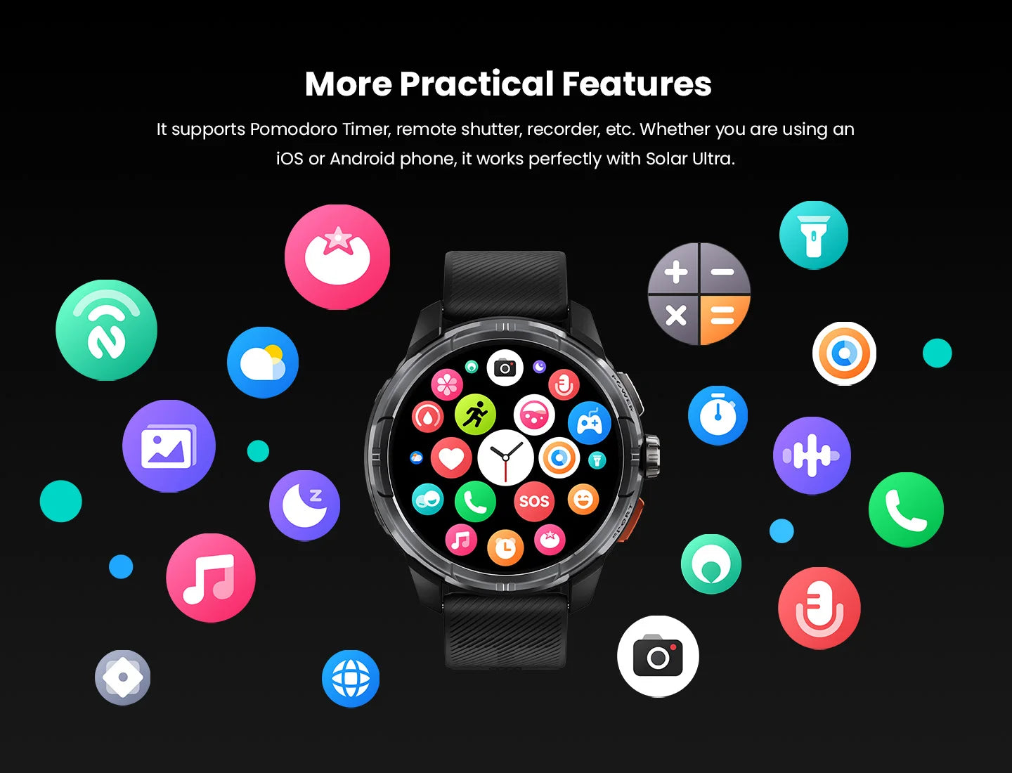 HAYLOU Solar Ultra GPS Smartwatch 1.6” AMOLED Display