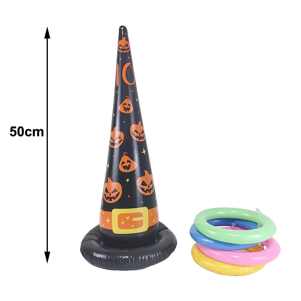 Fun Halloween Throwing Game Inflatable Spiders Witch’s Hat Toss