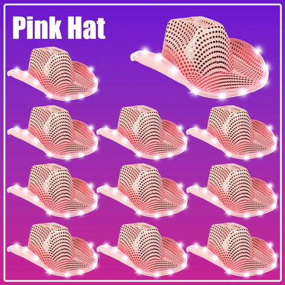 LED Cowboy Hats Wedding Hats Bulk Light up Cowboy Hats