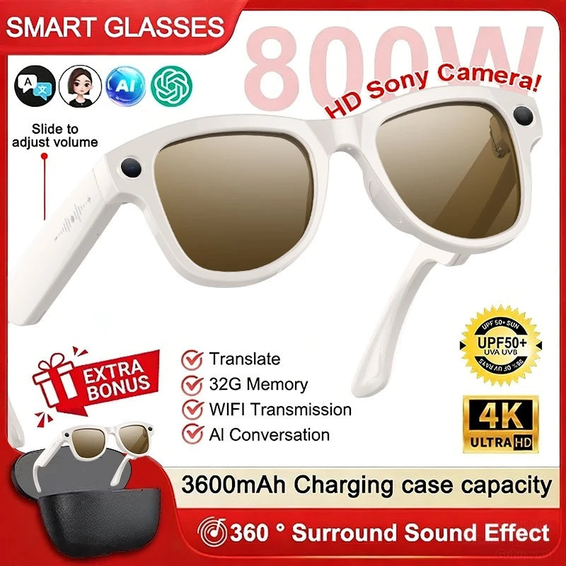 AI Smart Glasses M02 Ultra 1080P HD Camera ChatGPT