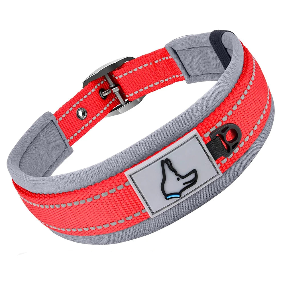 Padded Dog Collars Soft Reflective Wide Pet Collars