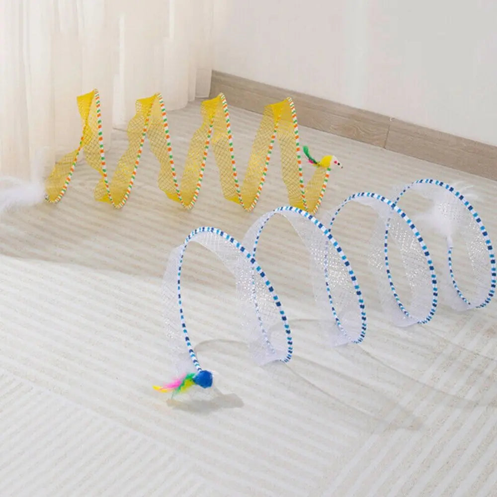 Creative Foldable Cat Coil Tunnel Toys Stretchable