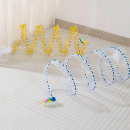 Creative Foldable Cat Coil Tunnel Toys Stretchable