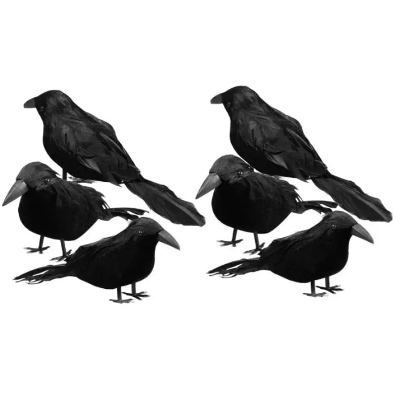 Realistic Artificial Crows Party Ornament Halloween Decorations